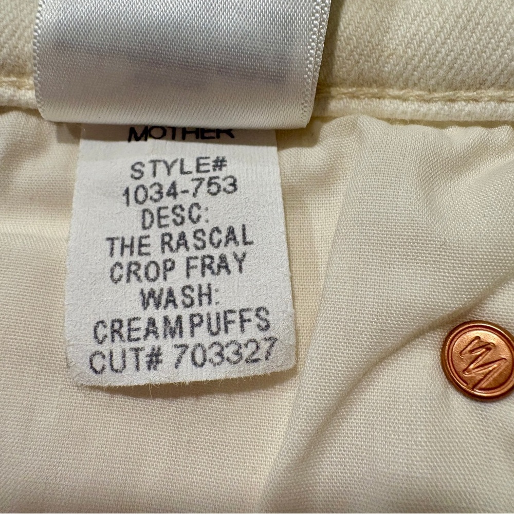 Mother The Rascal Crop Fray in Cream Puffs Size 27 - Picture 11 of 11